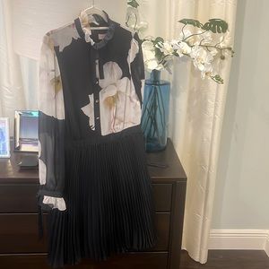 TED Baker London black dress with flowers